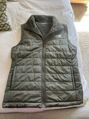 North Face Women's Olive Green Reversible Vest